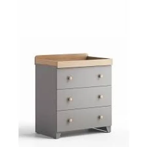 BOXED LITTLE ACORNS MILANO CLASSIC DRESSER - LIGHT GREY/OAK (2 BOXES)