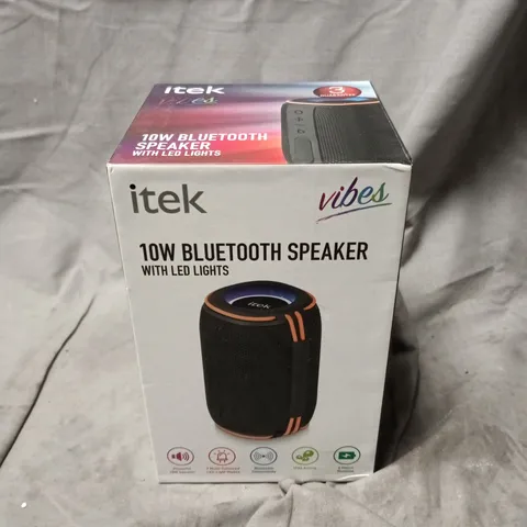 BOXED AND SEAKED ITEK VIBES 10W BLUETOOTH SPEAKER WITH LED LIGHTS