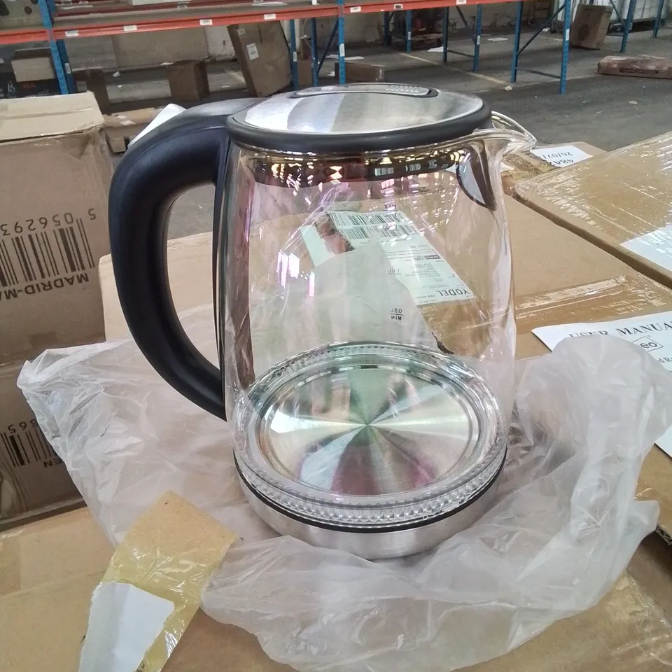 BOXED NEO® RAINBOW LED ILLUMINATED ELECTRIC GLASS COPPER KETTLE 1.7L CORDLESS (CHROME)