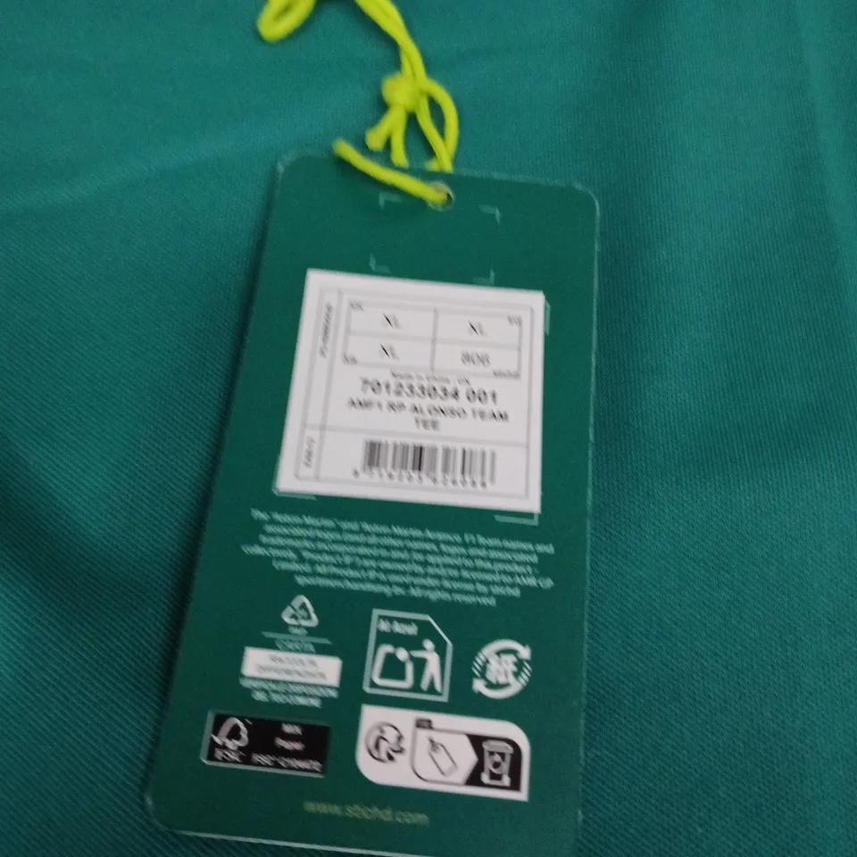 ASTON MARTIN ARAMCO FORMULA ONE TEAM T‑SHIRT – GREEN SIZE XL