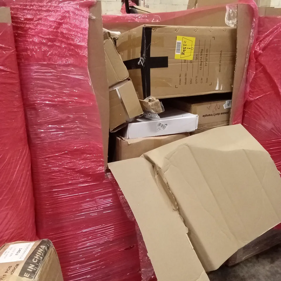 PALLET OF ASSORTED HOUSEHOLD GOODS AND PRODUCTS TO INCLUDE;  TELESCOPIC LADDER, PADDLE BOARD, AIR COOLER ETC