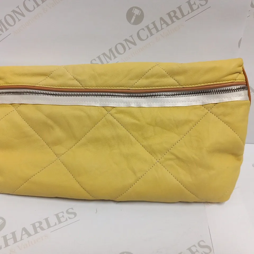 LANVIN PARIS YELLOW SOFT LEATHER TOILETRIES BAG