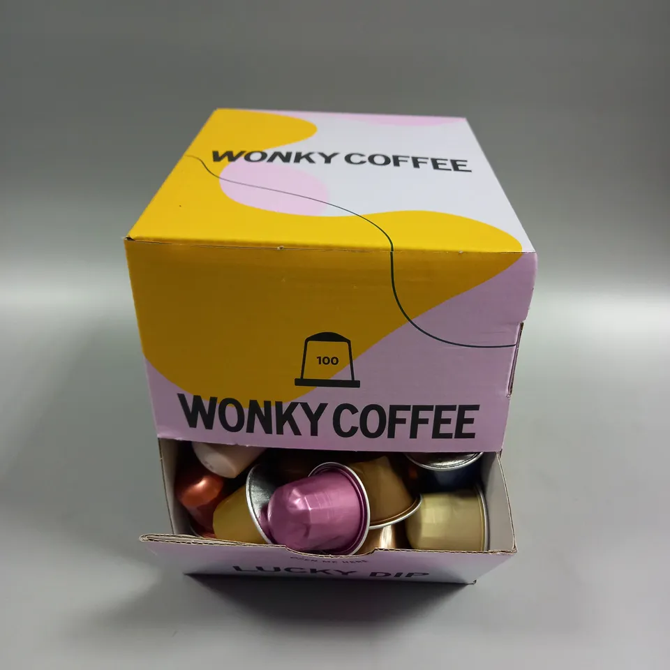 BOX OF APPROXIMATELY 100 WONKY COFFEE PODS - LUCKY DIP 