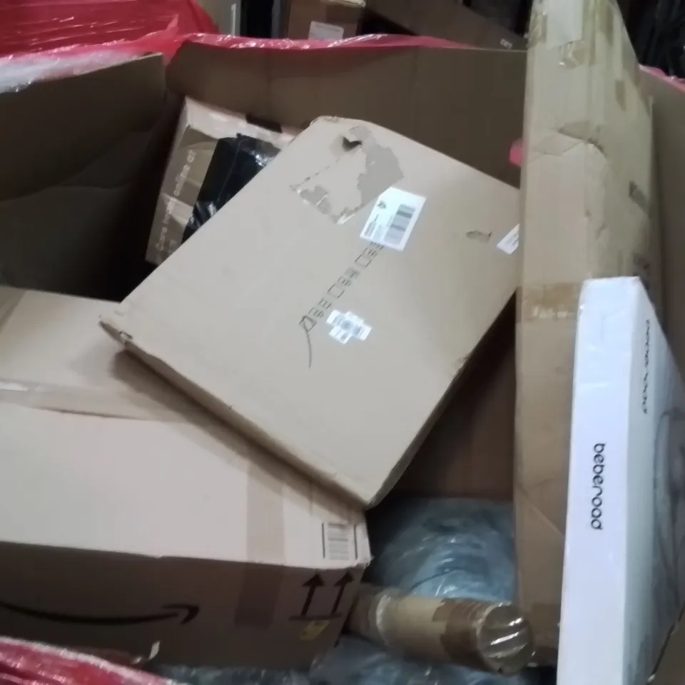 PALLET OF ASSORTED HOUSEHOLD GOODS AND PRODUCTS TO INCLUDE;LED MONITOR,ELECTRIC WEED SWEEPER,RECORD PLAYER