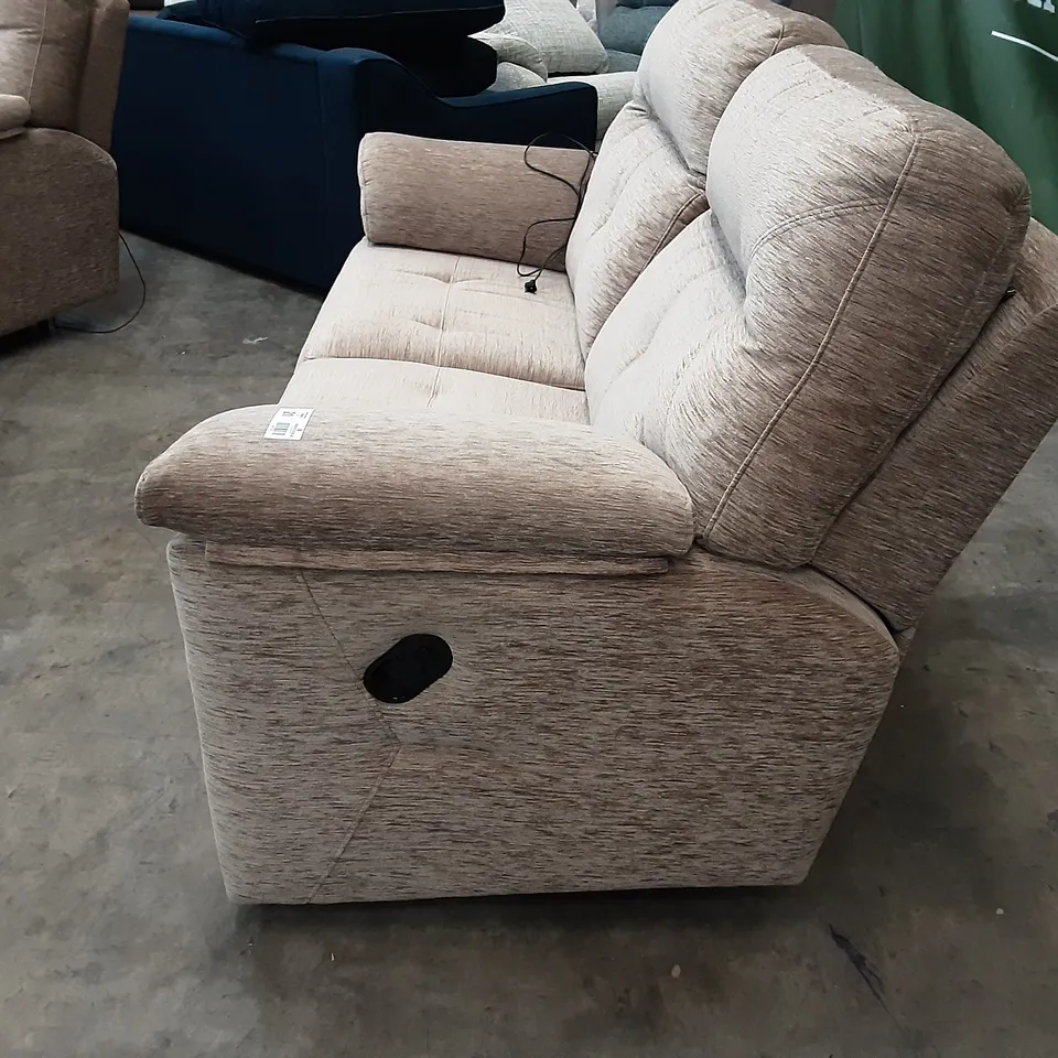 QUALITY BRITISH MANUFACTURED DESIGNER G PLAN STANTON 2 SEATER ELECTRIC RECLINING DOUBLE C224 DESTINY STORM 