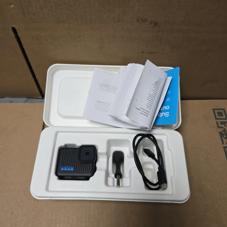 GOPRO HERO ACTION CAMERA WITH MOUNT, USB-C CABLE & MANUALS