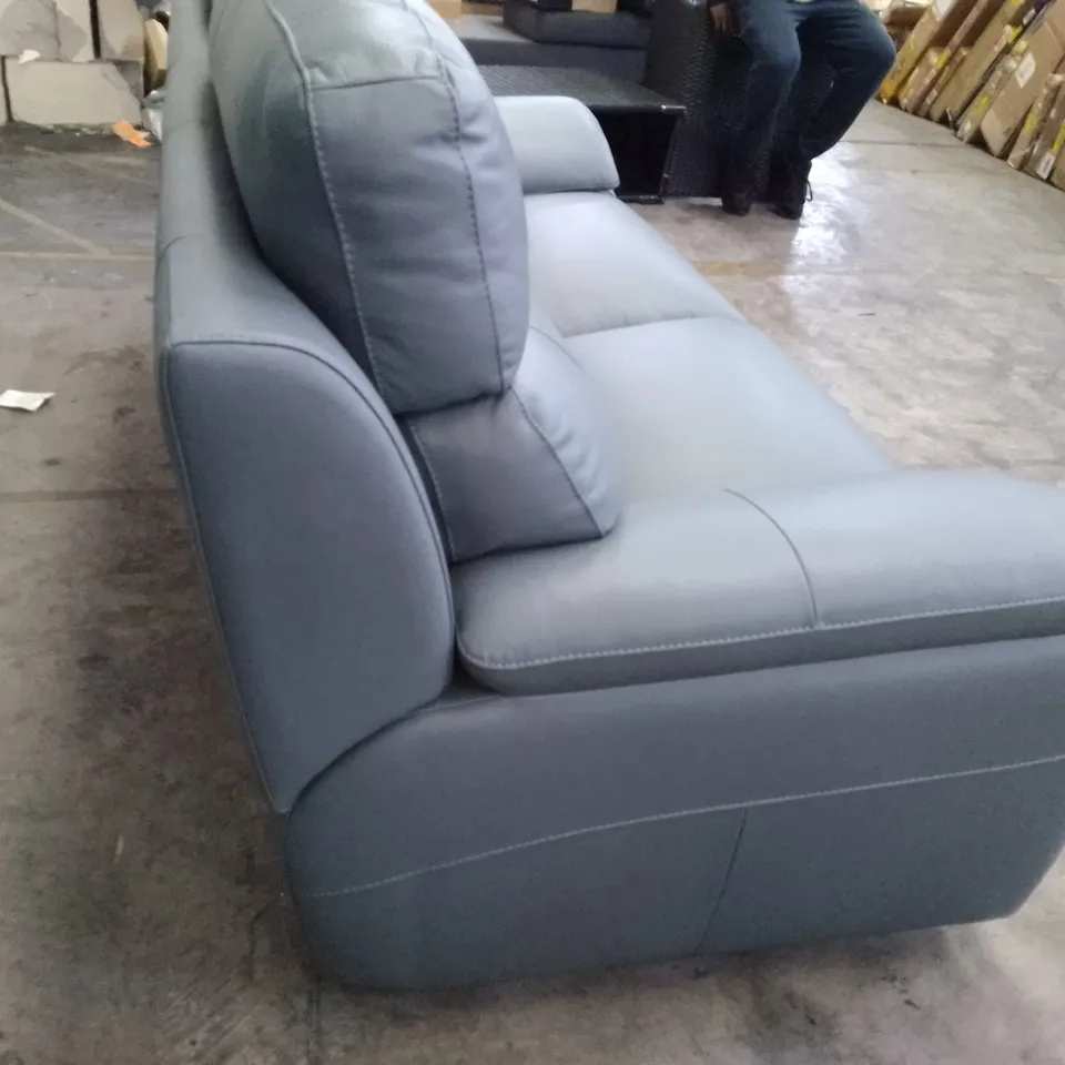 QUALITY ITALIAN DESIGNER PATRIZIO 3 SEATER SOFA - POWDER LEATHER