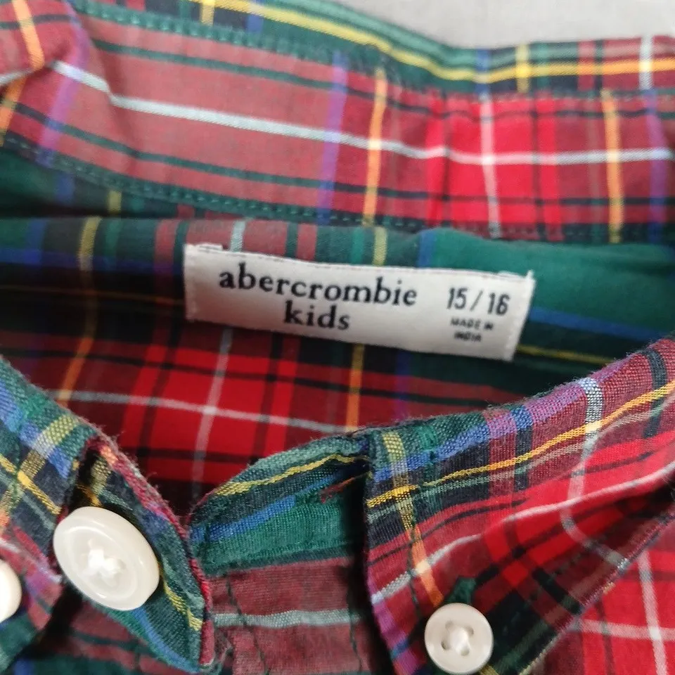 ABERCROMBIE KIDS BUTTON SHIRT IN GREEN MULTI - 15/16