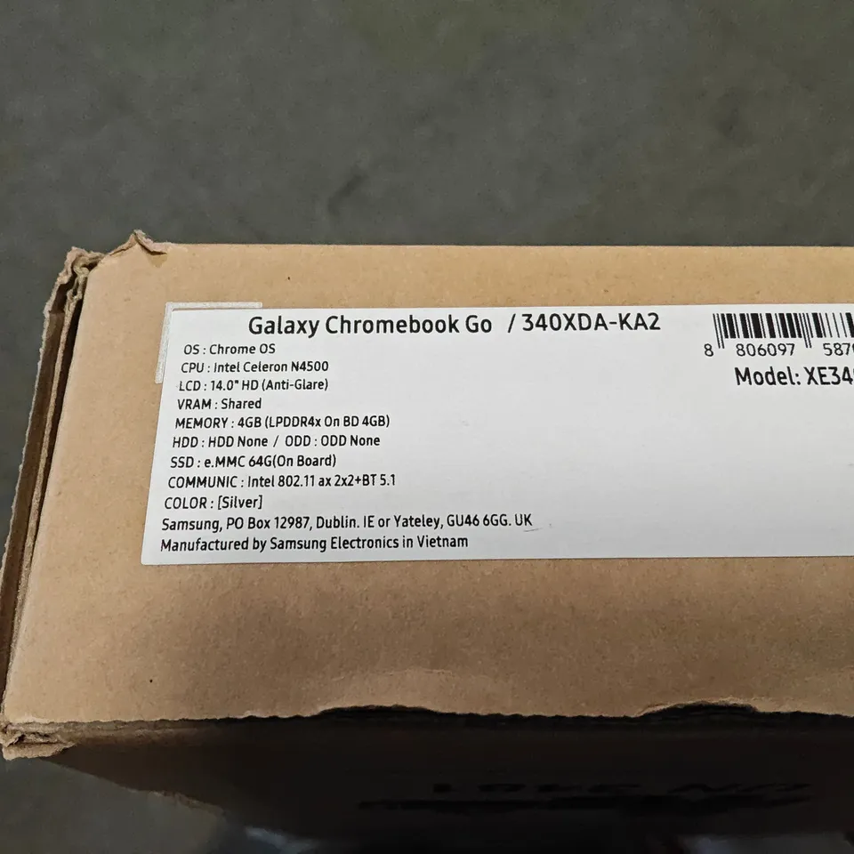 BOXED SAMSUNG GALAXY CHROMEBOOK GO INTEL CELERON LAPTOP IN SILVER - XE340XDA