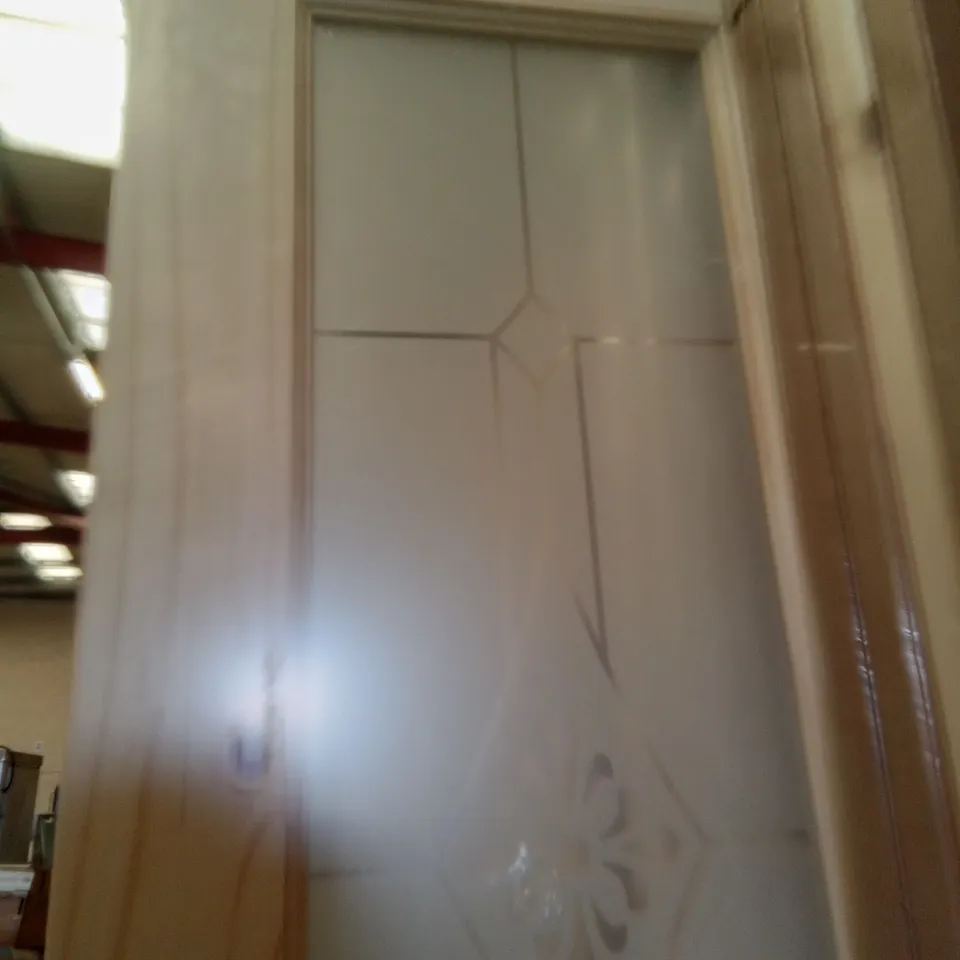 2040 X 826MM VICTORIA 4 PANEL SQUARE NOTTY PINE GLAZED INTERNAL DOOR 