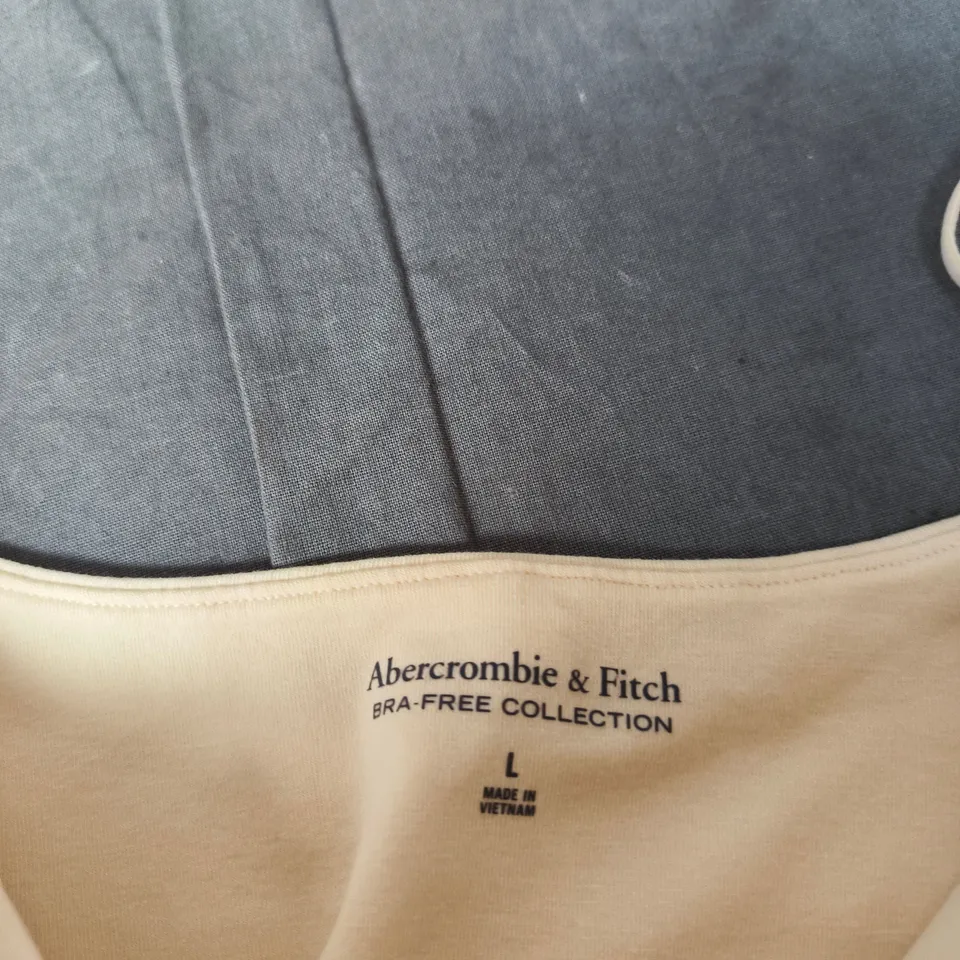 ABERCROMBIE & FITCH BRA-FREE COLLECTION TOP – WOMEN'S, UK SIZE L, BEIGE