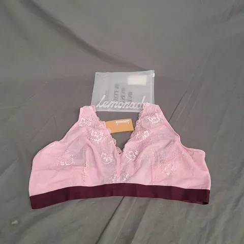 LEMONADE PICOT LACE FULLER CUP BRA IN PINK/BURGUNDY SIZE 42DD/E/F