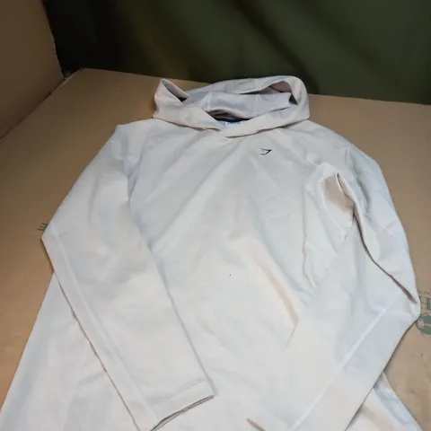 GYMSHARK CREAM GYM HOODIE SIZE S 