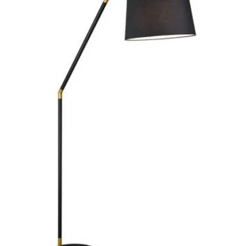 BOXED TRIO LIGHTING STANDING TRACY FLOOR LAMP BLACK AND GOLD FINISH (2 BOXES)