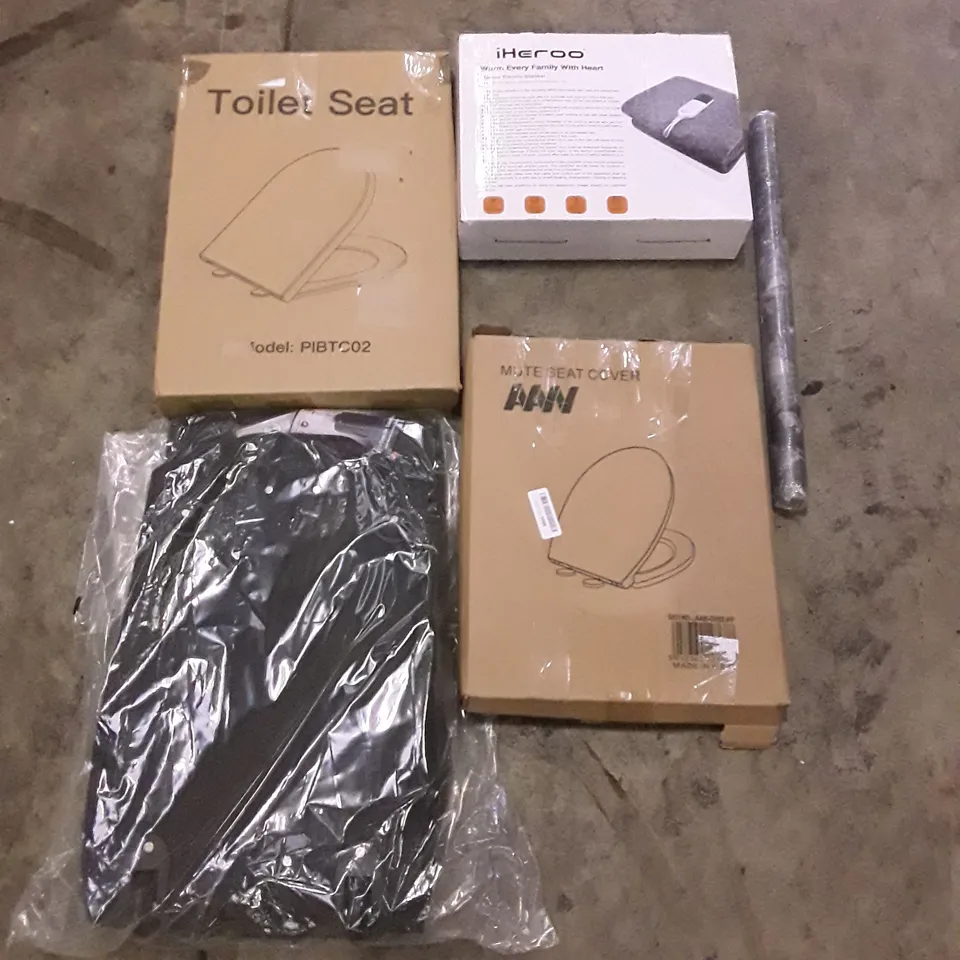PALLET OF ASSORTED PRODUCTS TO INCLUDE; TOILET SEAT - IHEROO HEATED BLANKET - CARRYNBAG WITH 2 WHEELS ECT