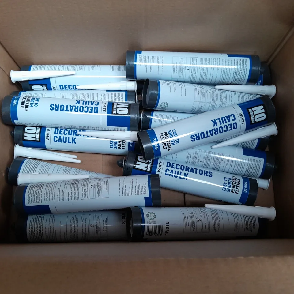 LOT OF 25 310ML TUBS OF NO NONSENSE WHITE DECORATORS CAULK