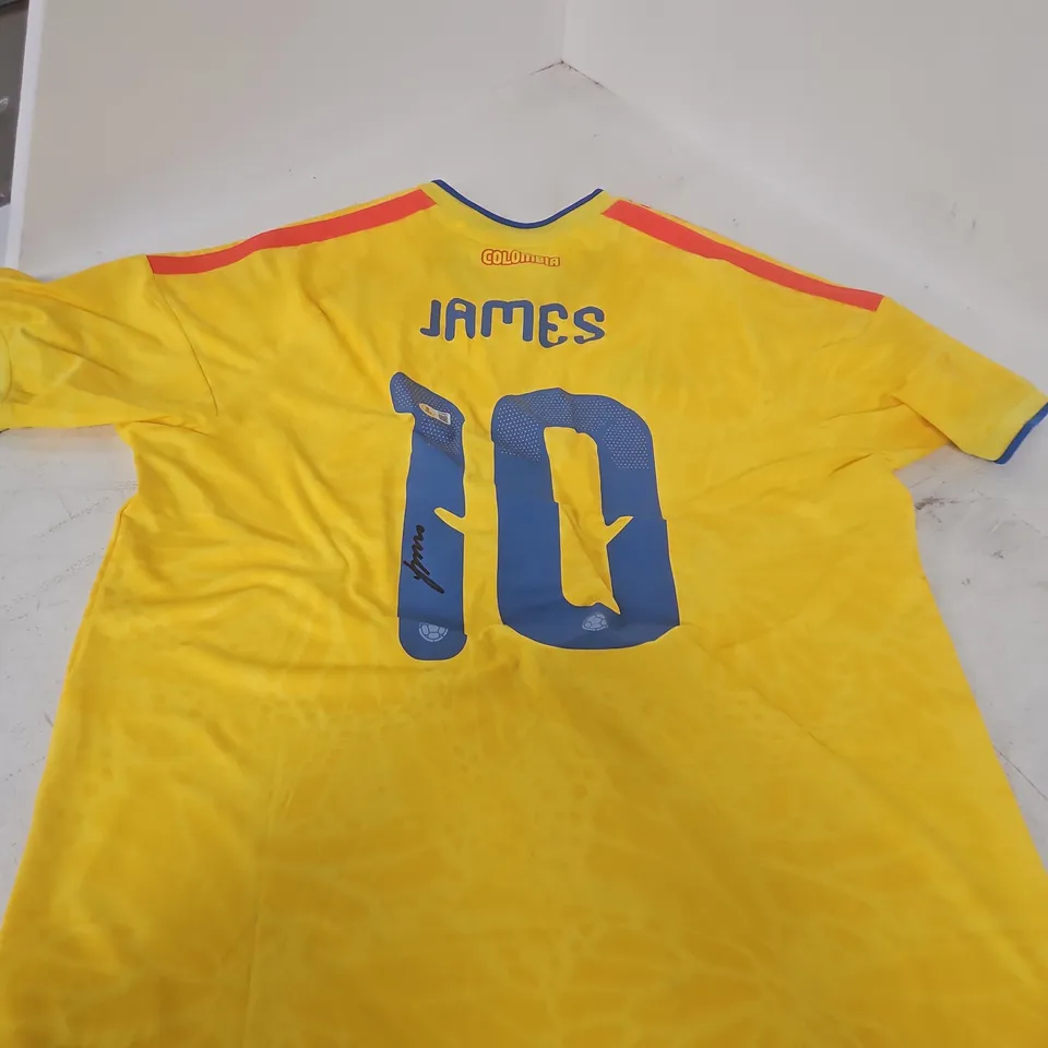 COLOMBIA NATIONAL TEAM FOOTBALL JERSEY – JAMES 10, ADIDAS, YELLOW, SIZE L