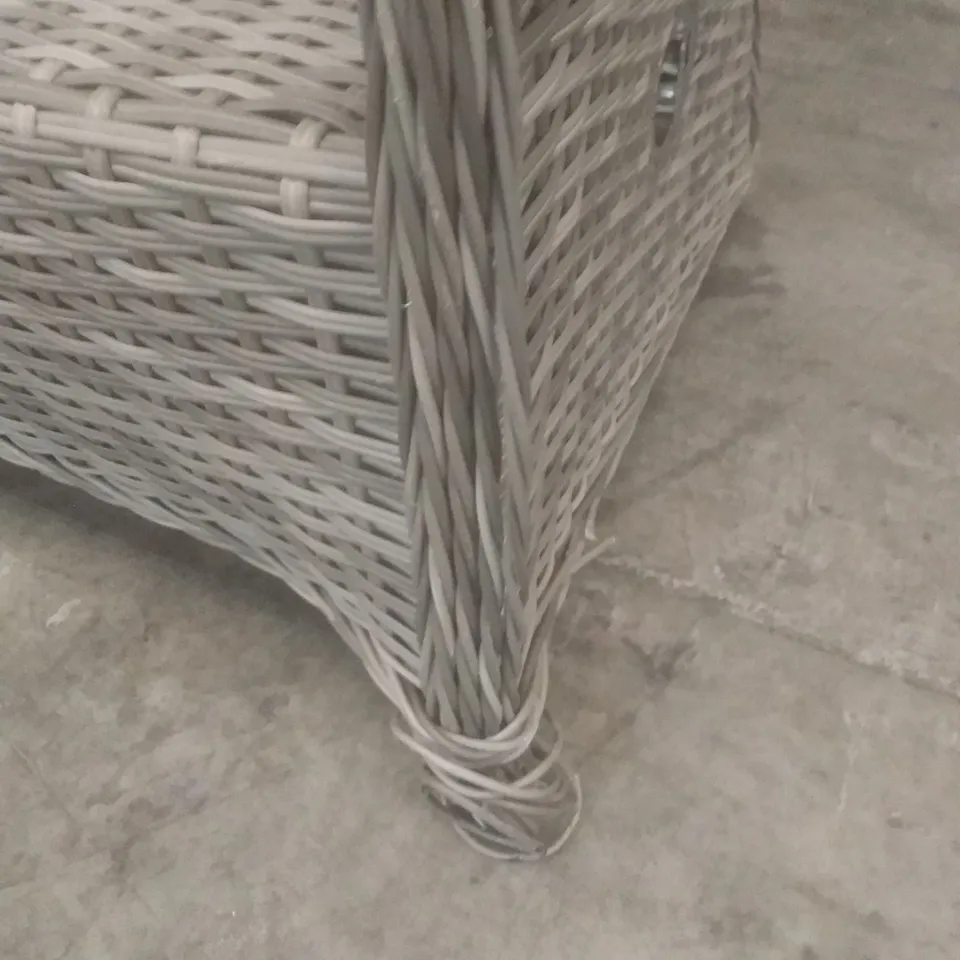 RATTAN EFFECT 2 SEATER GARDEN CHAIR GREY
