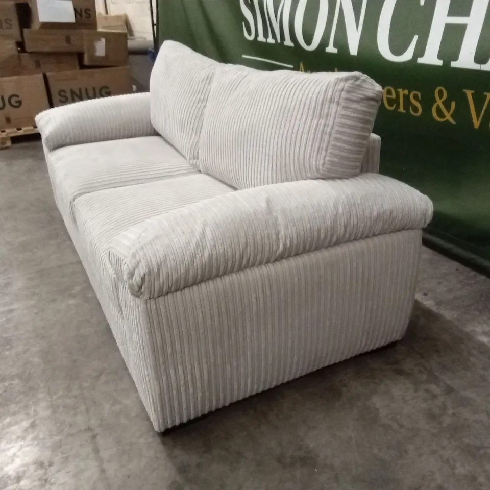 AMALFI STANDARD BACK FABRIC 3 SEATER SOFA - SILVER RRP £579