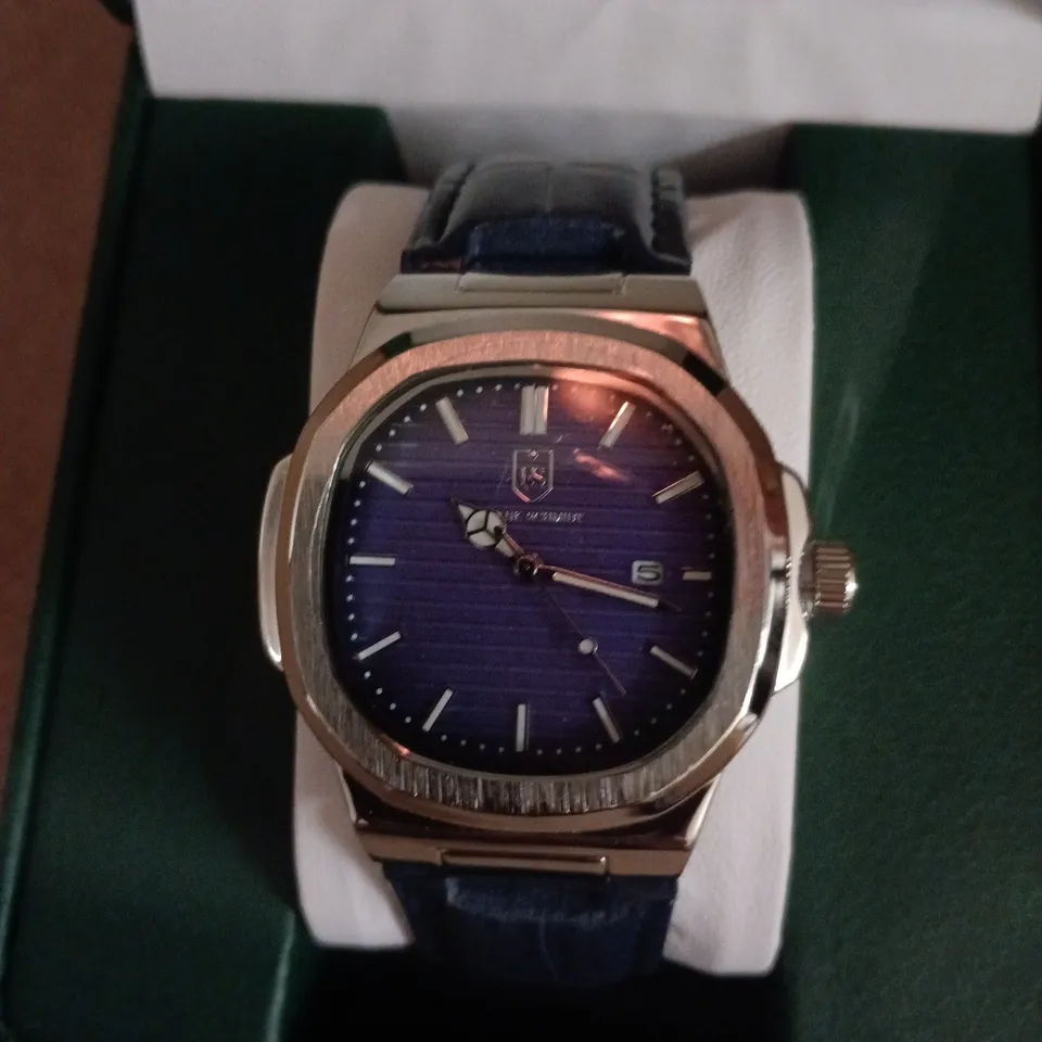 FRANK SCHMIDT WRISTWATCH – NAVY DIAL, NAVY LEATHER STRAP