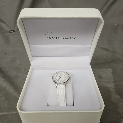 RACHEL GALLEY WOMEN'S WRISTWATCH – WHITE LEATHER STRAP