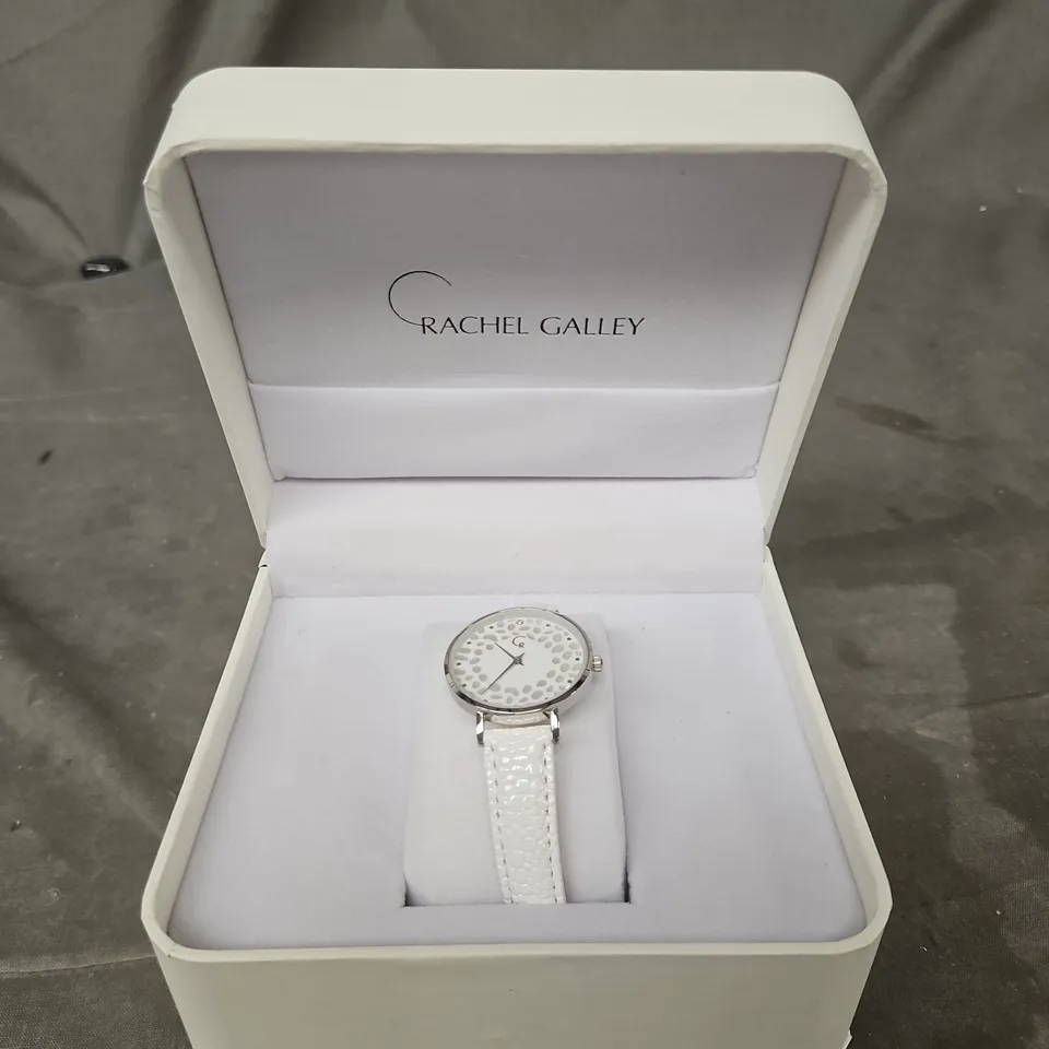 RACHEL GALLEY WOMEN'S WRISTWATCH – WHITE LEATHER STRAP