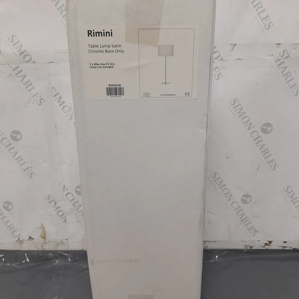 BRAND NEW DAR RIMINI TABLE LAMP SATIN CHROME BASE ONLY (RIM4246)