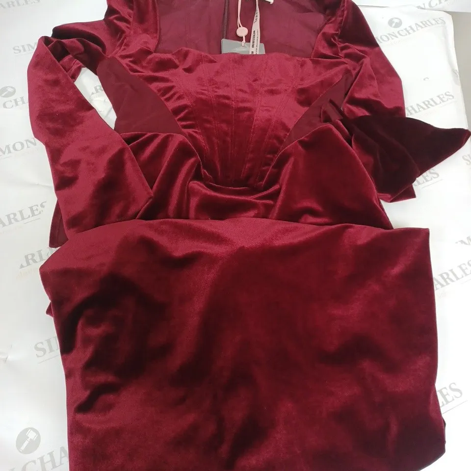 HOUSE OF CB RED LONG SLEEVE DRESS SIZE XS 