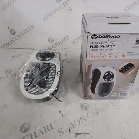DAEWOO 500W DIGITAL PTC PLUG-IN HEATER