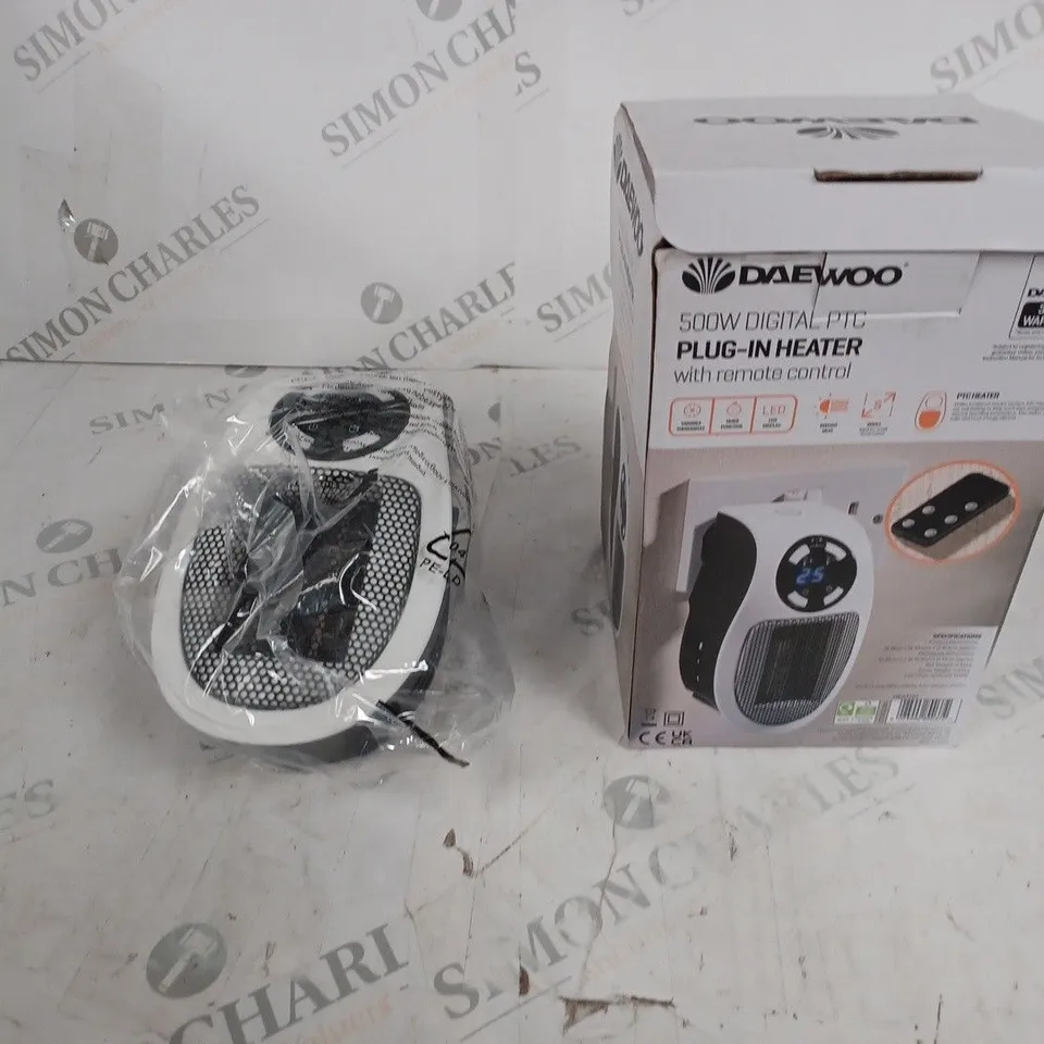 DAEWOO 500W DIGITAL PTC PLUG-IN HEATER