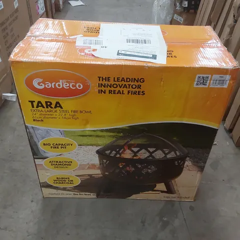 BOXED NEO BLACK GARDEN STEEL FIRE PIT OUTDOOR HEATER FIREPIT/GRILL (1 BOX)