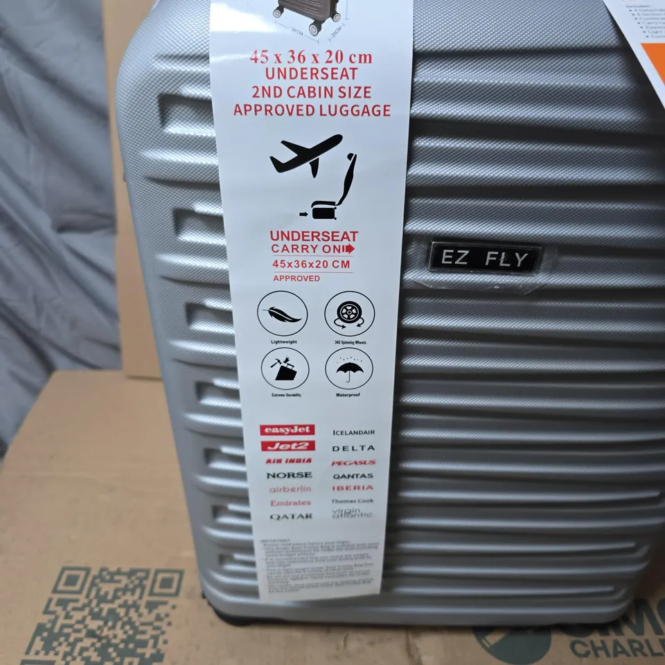 EZ FLY UNDERSEAT TROLLEY BAG – 45 X 36 X 20 CM CARRY-ON LUGGAGE (SILVER)