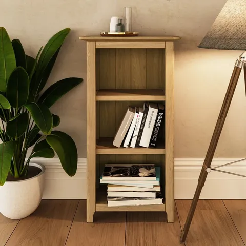 BOXED DARIS 3 TIER LOW BOOKCASE SHELVING UNIT (FULLY ASSEMBLED) 