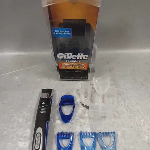 BOXED GILLETTE FUSION PROGLIDE STYLER IN BLUE/BLACK