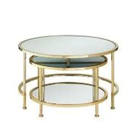 BOXED ARUBA COFFEE NEST OF TABLES IN GOLD - COLLECTION ONLY