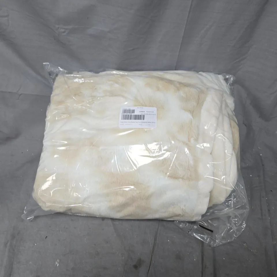 COZEE HOME LUXURY RUCHED FAUX FUR AND VELVETSOFT HEATED THROW