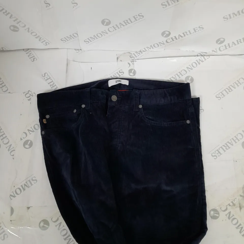 SPOKE NAVY BLUE CORD TROUSERS SIZE W32