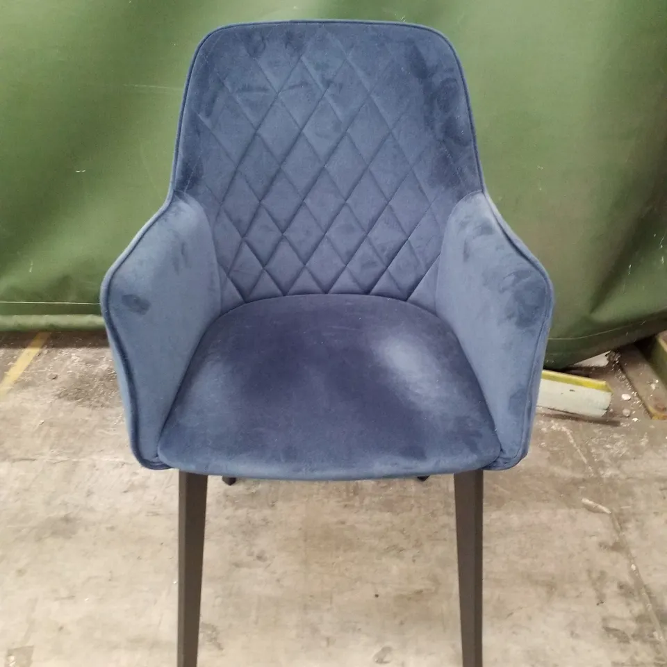 BLUE FABRIC DINING CHAIR