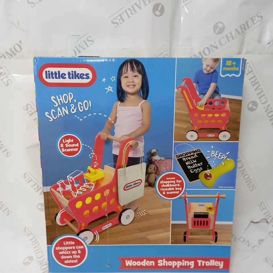 LITTLER TIKES WOODEN SHOPPING TROLLEY RRP £29.99