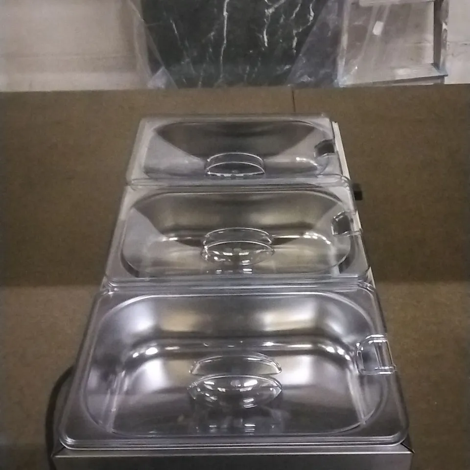 BOXED TOWER 3 TRAY BUFFET SERVER & PLATE WARMER 
