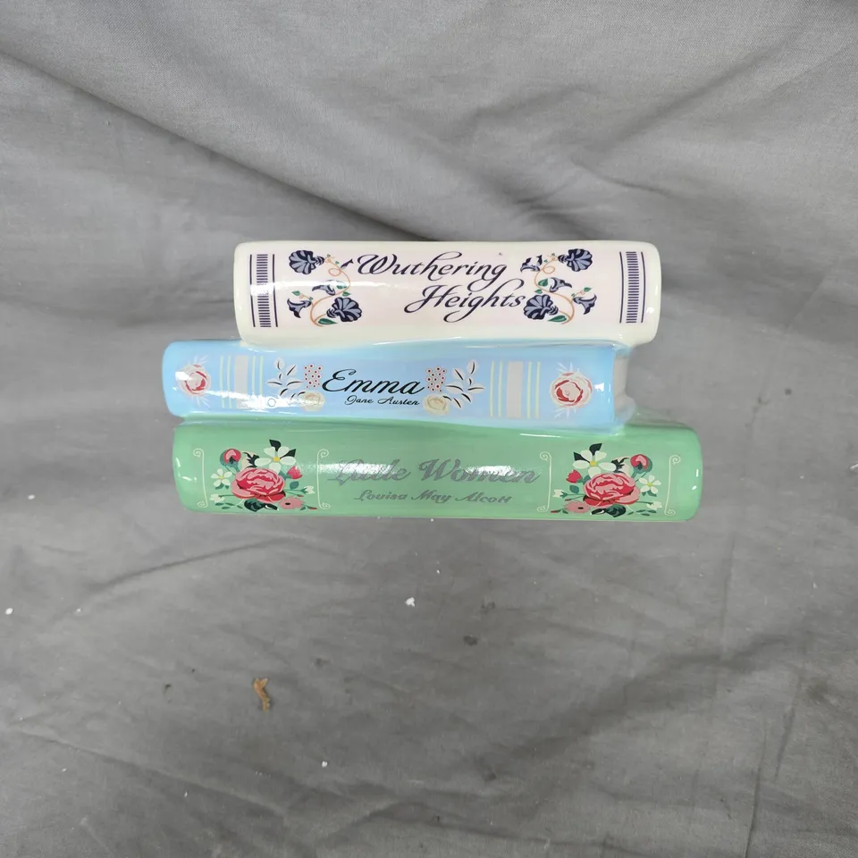 BOOK-SHAPED CERAMIC TRINKET BOX FEATURING – WUTHERING HEIGHTS, EMMA, LITTLE WOMEN