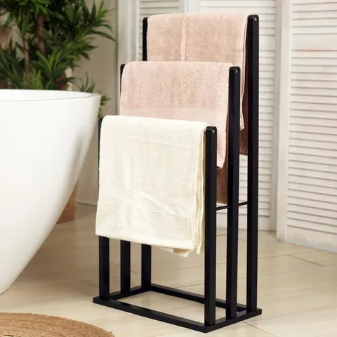 BOXED FROPPI BAMBOO FREESTANDING TOWEL RACK - BLACK