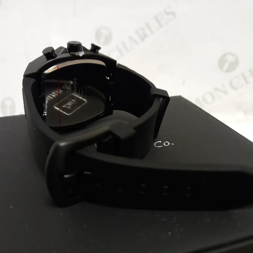 ZIHLMANN & CO TRIPLE DIAL STUD DETAIL RUBBER STRAP WATCH RRP £520