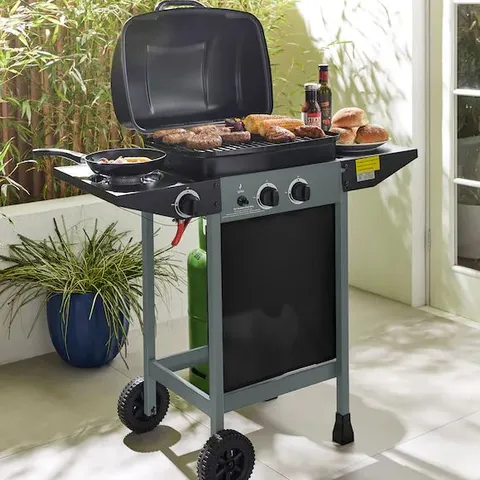 BOXED 2 BURNER GAS BBQ WITH SIDE BURNER 