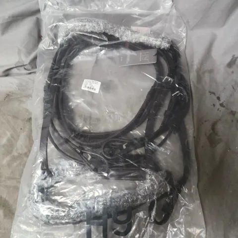 HY EQUESTRIAN BLACK PADDED FLASH BRIDLE WITH RUBBER GRIP REINS