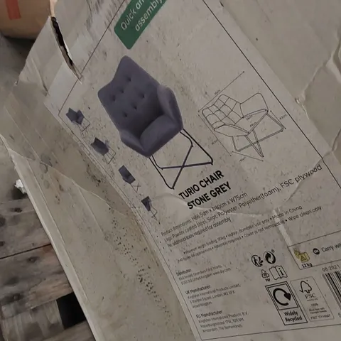 BOXED TURIO CHAIR IN STONE GREY