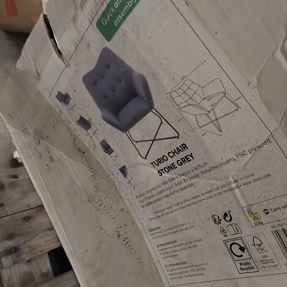 BOXED TURIO CHAIR IN STONE GREY