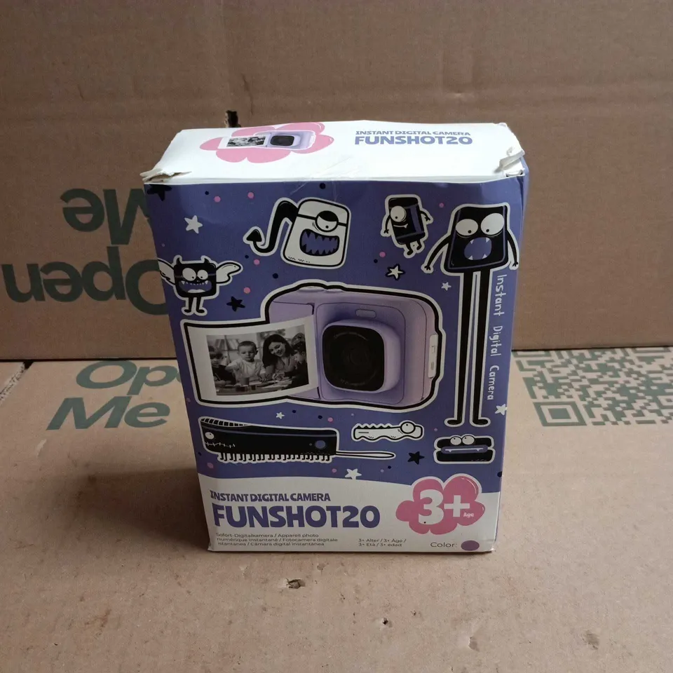 FUNSHOT20 INSTANT DIGITAL CAMERA AGE 3+ PURPLE. BOXED, SEALED