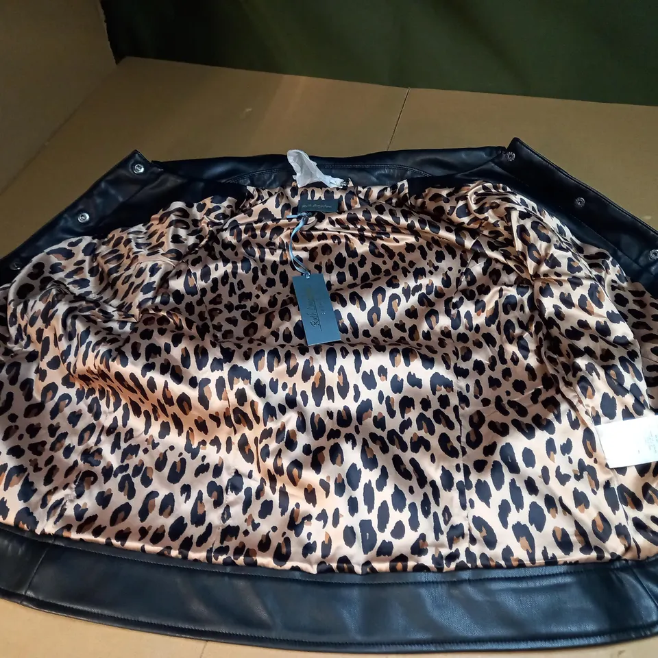 RUTH LANGSFORD FAUX LEATHER JACKET SIZE UNSPECIFIED