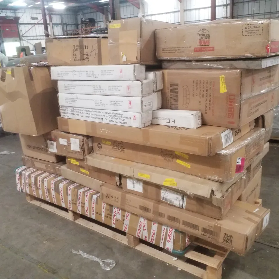 PALLET CONTAINING ASSORTED INCOMPLETE FLATPACK FURNITURE PARTS